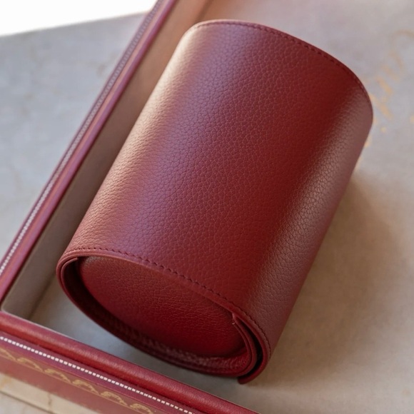 Fashion Jewel Box Other - FASHION JEWEL BOX Red Calf Leather Oval Watch Case